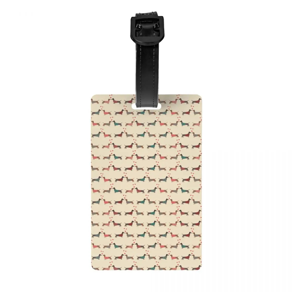 Custom Cute Dachshund Sausage Dog Luggage Tag With Name Card Puppy Animal Privacy Cover ID Label for Travel Bag Suitcase