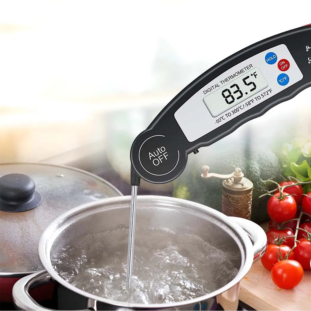 Kitchen Food Thermometer Foldable Digital Display BBQ Thermometer High-Precision Instant-Read LCD Probe Grilling Kitchen Tools