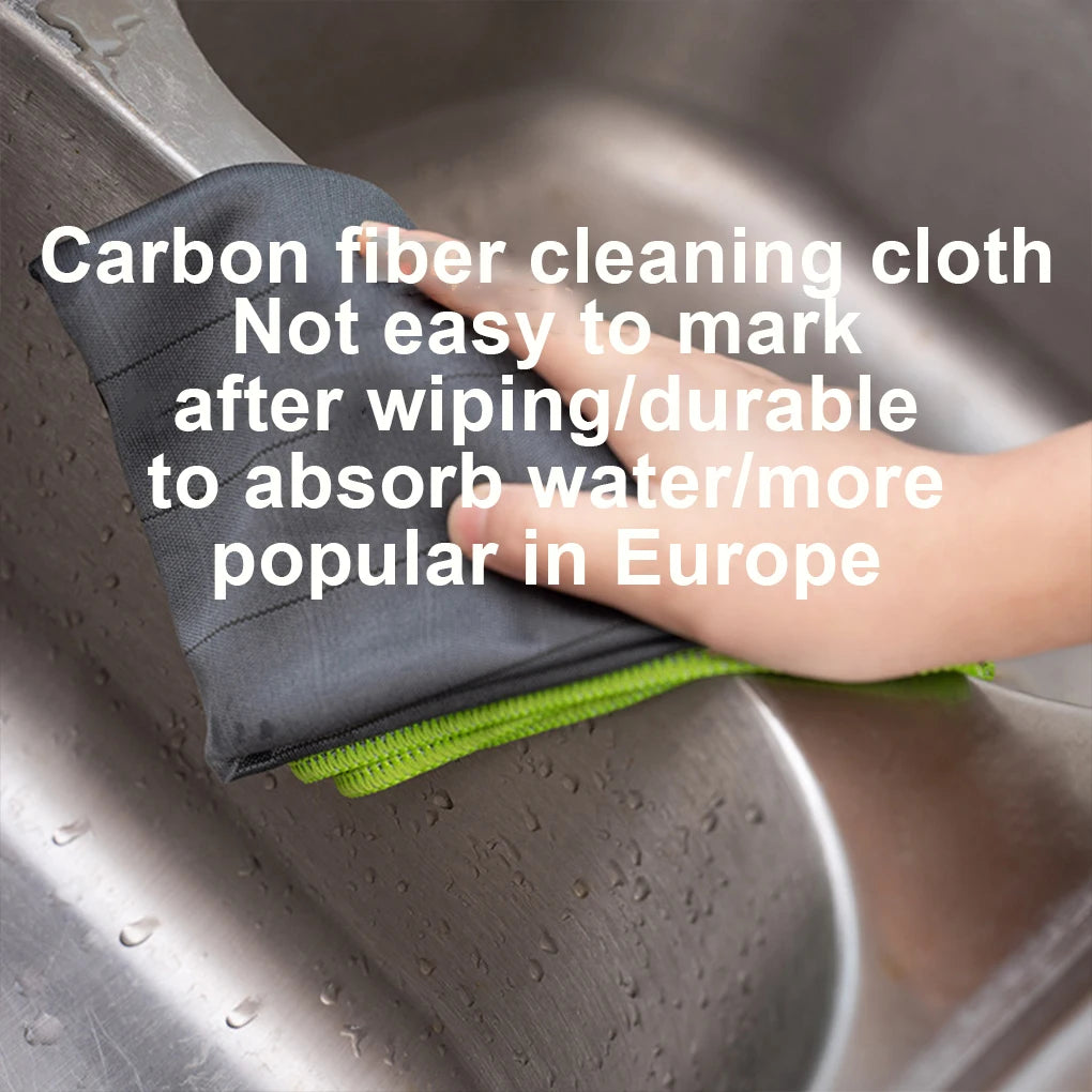 5pcs Microfiber Carbon Cloth to Wipe Windows Wine Glasses Tableware Glass Cleaning Cloth Carbon Fiber Rag for Car Windows