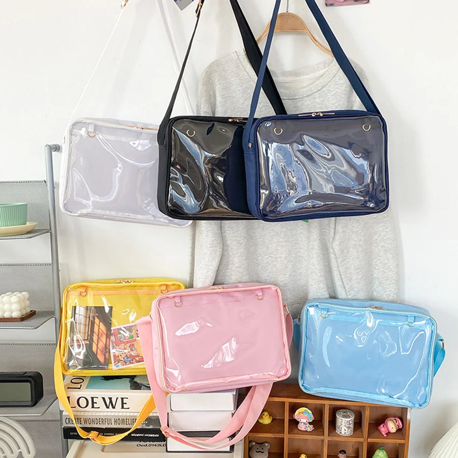 Female Ita Crossbody Bag Womens Oxford Transparent Messenger Bag Girls Cute-Lolita Shoulder Bags Teens Satchels Bag Outdoor Sac