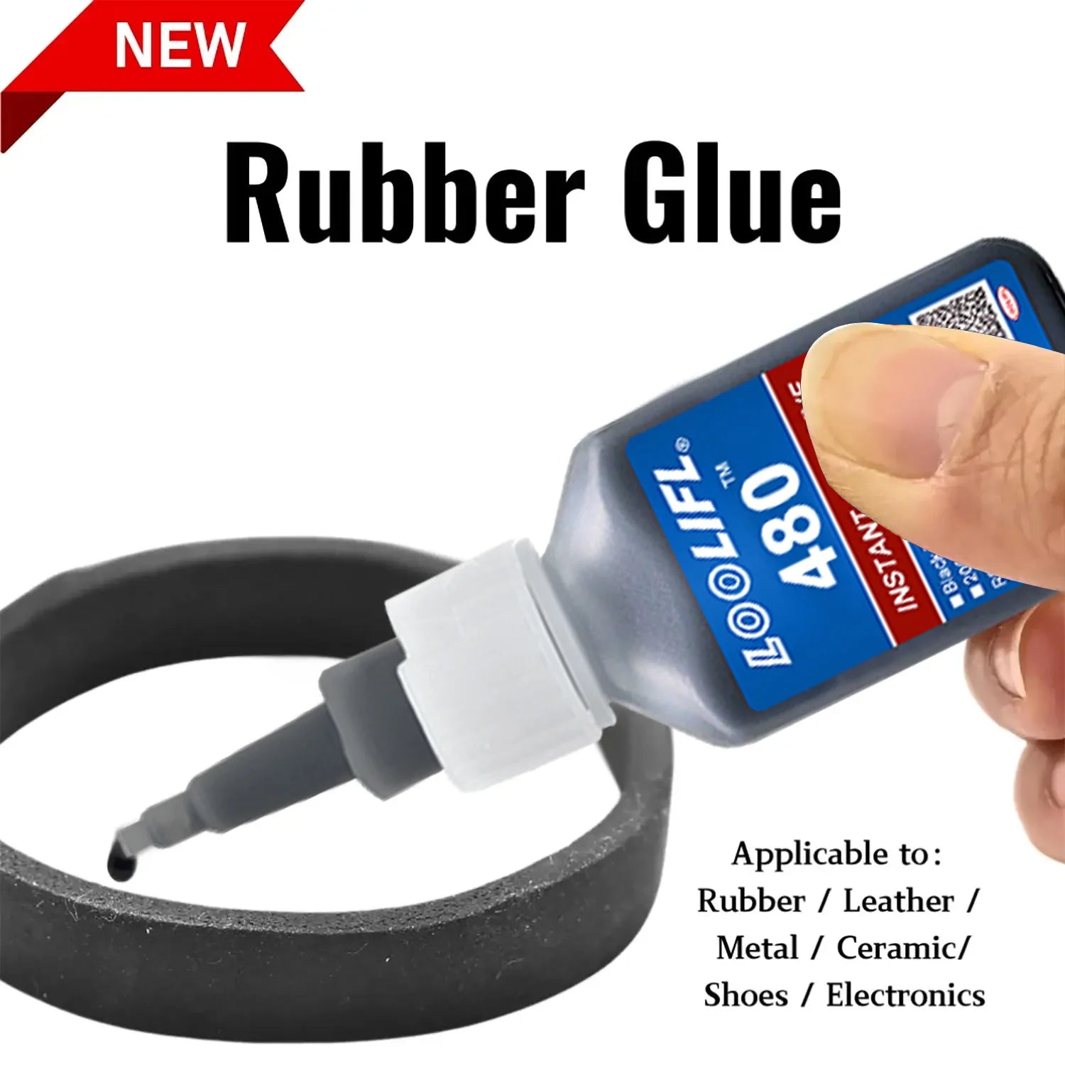 0.7Oz-20G 480 Black Ultra-Fast-Drying Black Cyanoacrylate Plastic Wood Metal Tire Rubber Shoe Tire Liquid Strong Adhesive Repair Glue Includes 1-25 Pieces of Glue Tubes