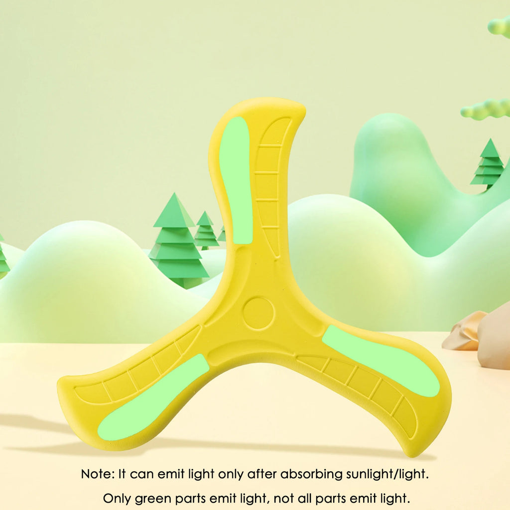 Luminous Boomerang Toy Three-leaf Returning Flying Disc Safe Soft Outdoor Sports Game for Kids Adults Parent-Child Interaction