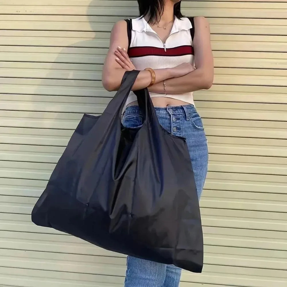 Extra Large Reusable Grocery Shopping Bags Washable Heavy Duty Nylon Foldable Waterproof Eco Friendly Totes Travel Storage Pouch