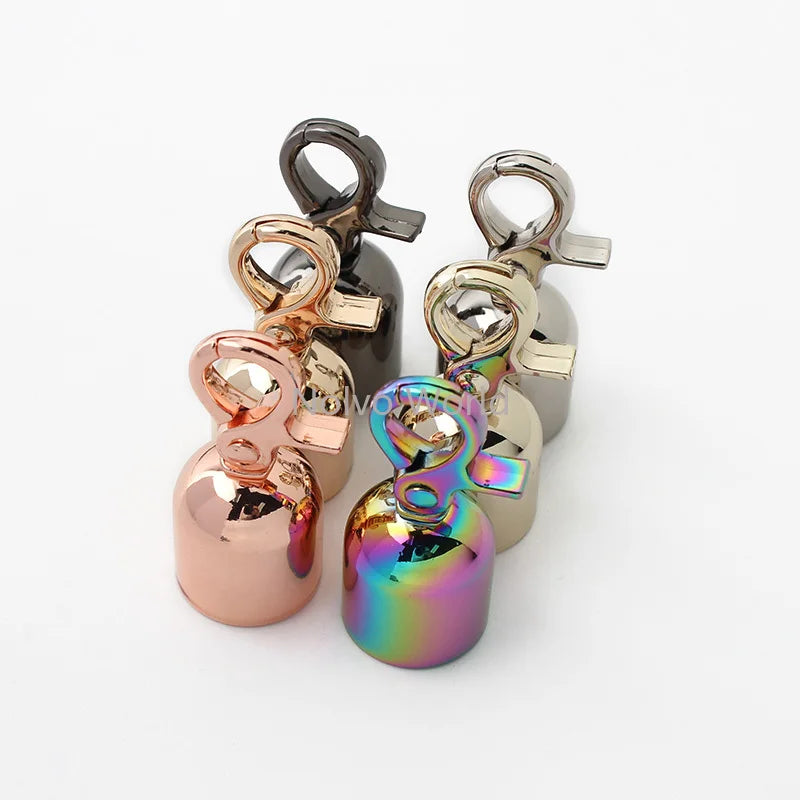 10/30/100PCS Metal Bag Straps Clasps Tassel Fringe Cap Buckle For Lether Rope Cord Lock Connector Hanger Shoulder Accessories