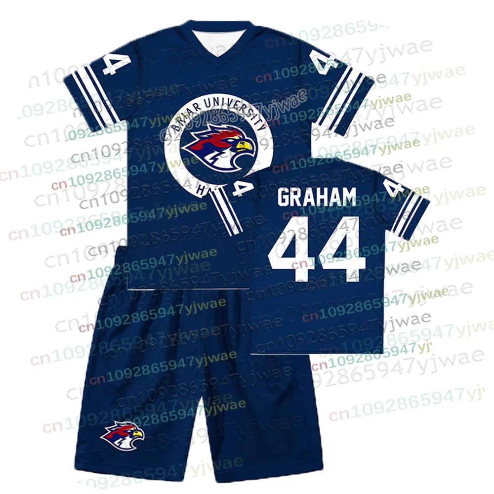 Off Campus Briar University Jersey 2 Piece Outfit Tracksuit Graham 44 22 DI LAURENTIS 66 Tucker46 Mens Tshirt Shorts 2 Piece Set