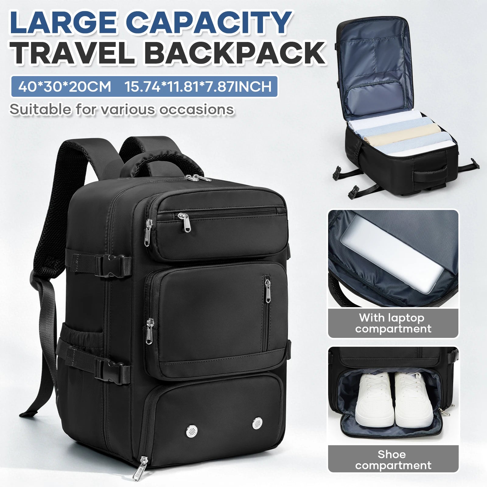 Ryanair Cabin Bag 40x30x20,  Travel Backpack For Women Men Business Laptop Bag, Hand Luggage Backpack Cabin Fly Bag, College Bag