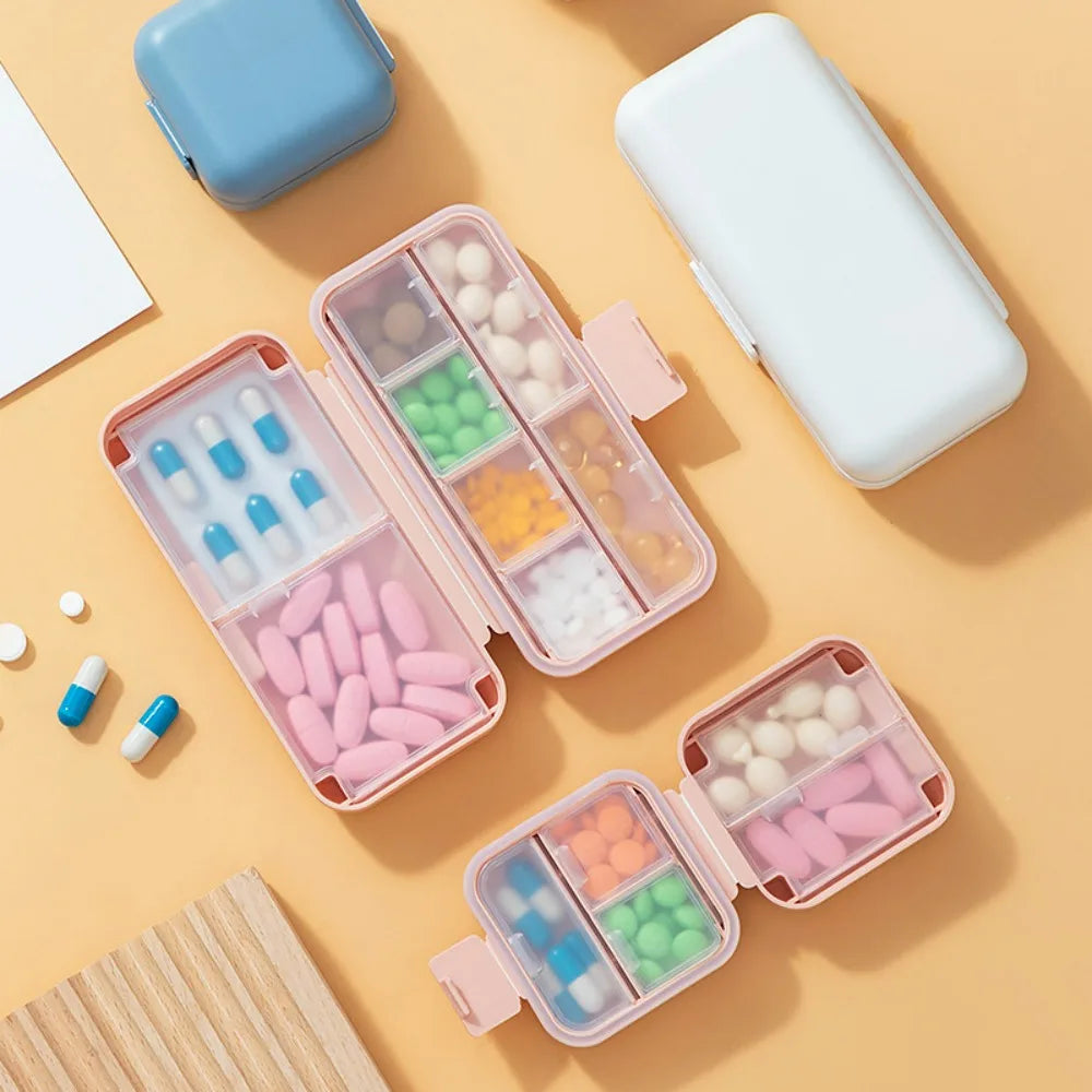 1PCS Travel portable dustproof medicine box with silicone ring double sealing compartment storage box and mini packaging box