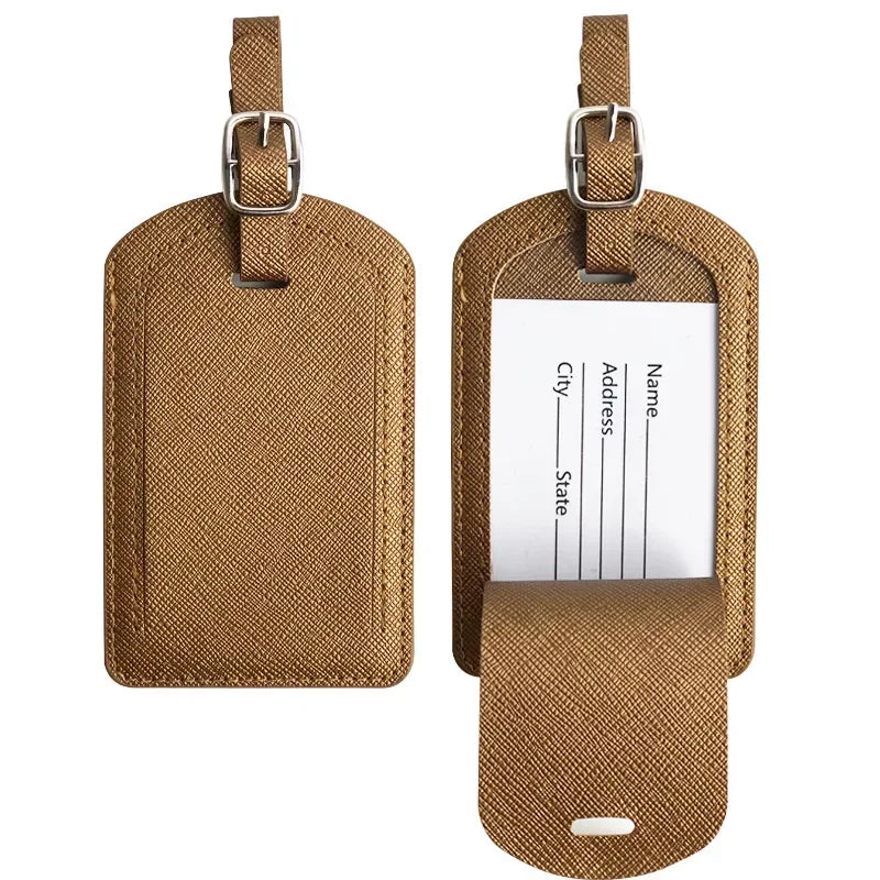 Leather Luggage Tag Baggage Boarding Bag Tag Suitcase Tag Luggage Bag Tags Name ID Address Label Luggage Tags Travel Accessories