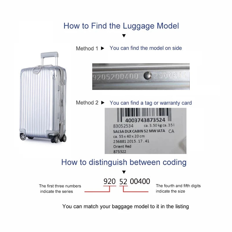 Clear Cover For Rimowa Essential with Zipper High Quality Suitcase Protector Customized Luggage Covers for 20"22"26"28"30"33"