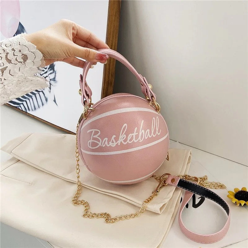 Women's INS Super Hot Personalized Basketball Bag Versatile One Shoulder Crossbody Bag Korean Edition Round Bag Fast Shipment
