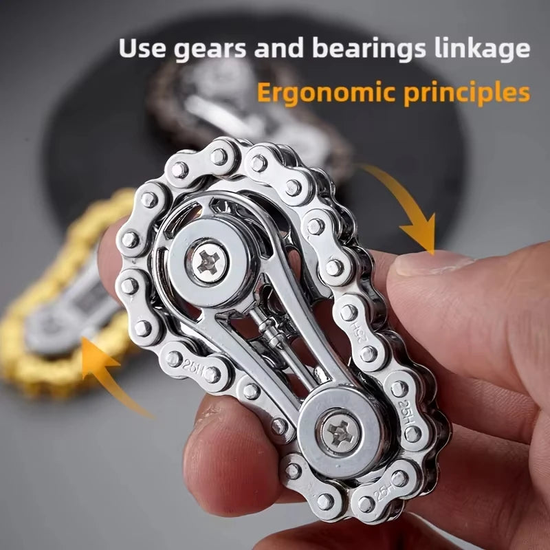 Metal Bike Chain Fidget Spinner Toys Sprockets Flywheel Fingertip Gyro Fidget Spinner Antistress Anxiety Toys for Kid Adult Gift