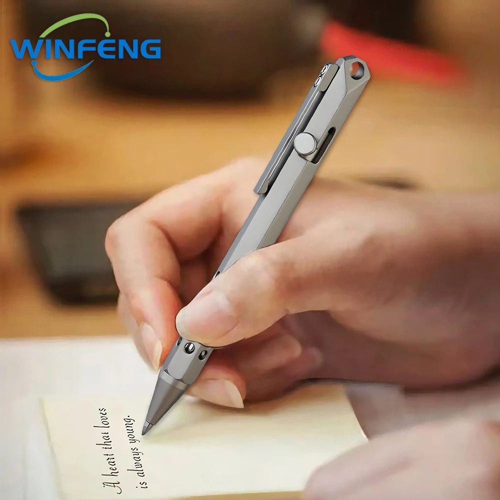 High Quality TC4 Titanium Tactical Pen Business Signature Pen Emergency Glass Breaker Security Protection Survival Supplies