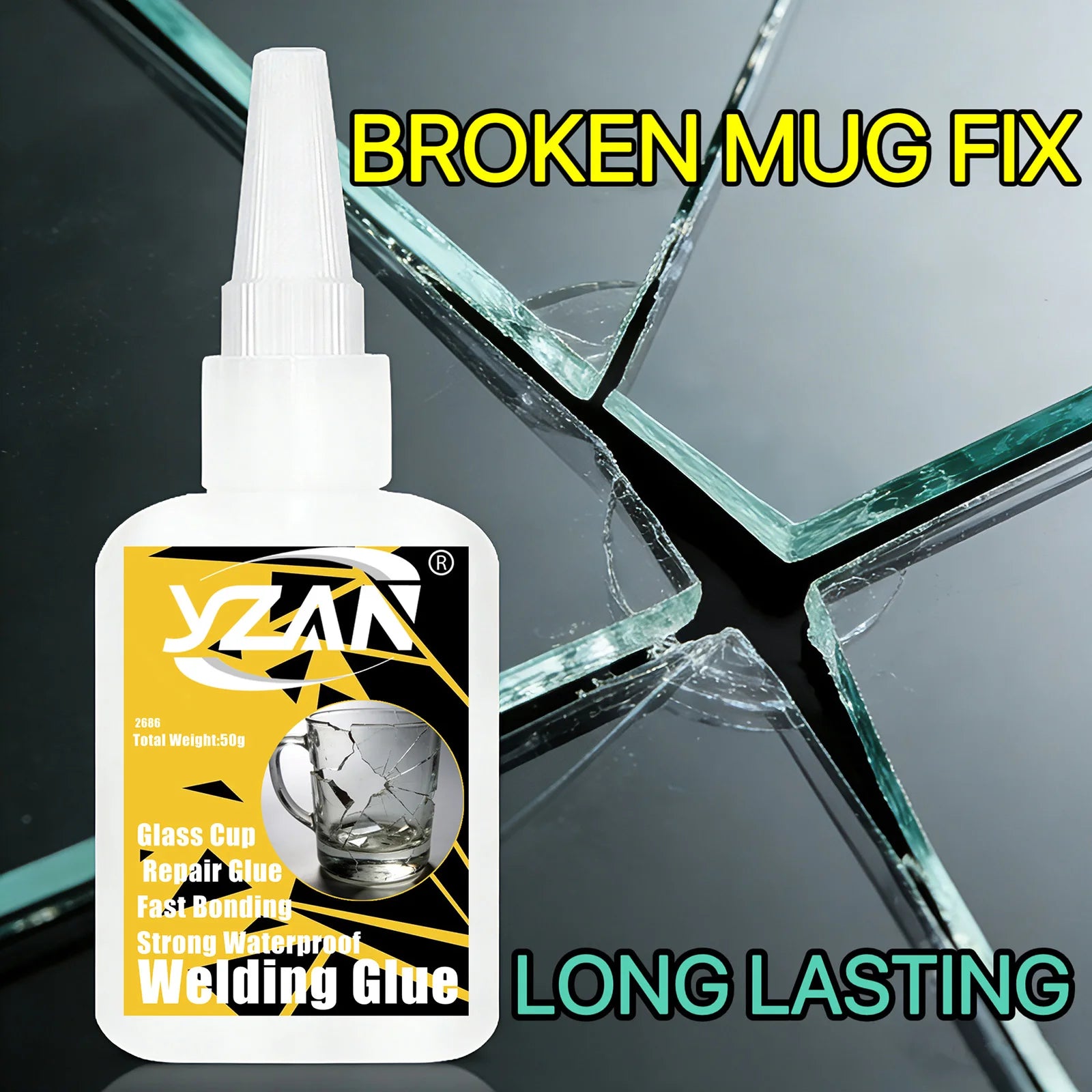 Glass Glue Clear Waterproof Strong Crack Repair Adhesive for Drinking Cup Wine Glass Mug Vase Glassware DIY Glass Craft Ornament