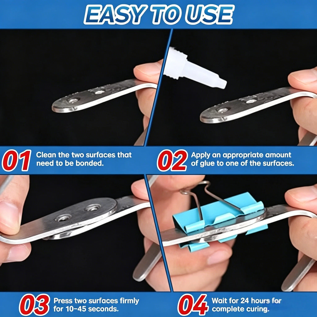 50g Waterproof Heat Resistant Metal Super Glue Anti-Clog Cap Instant Adhesive For Steel Zinc Aluminum DIY Metal Repair