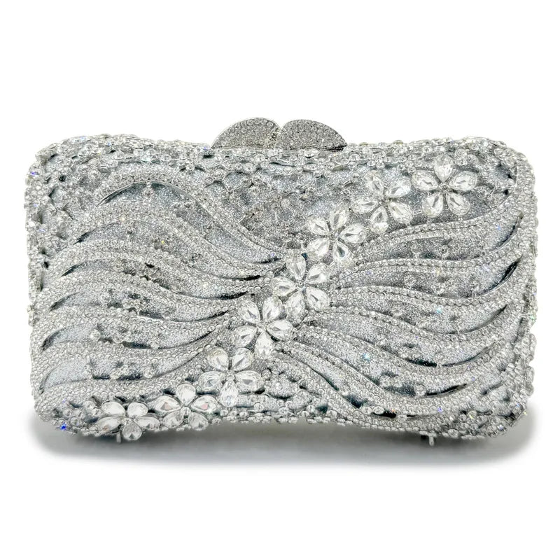 Boutique Women Crystal Clutch Evening Bags Wedding Party Rhinestones Handbags Ladies Gala Dinner Gold Purses