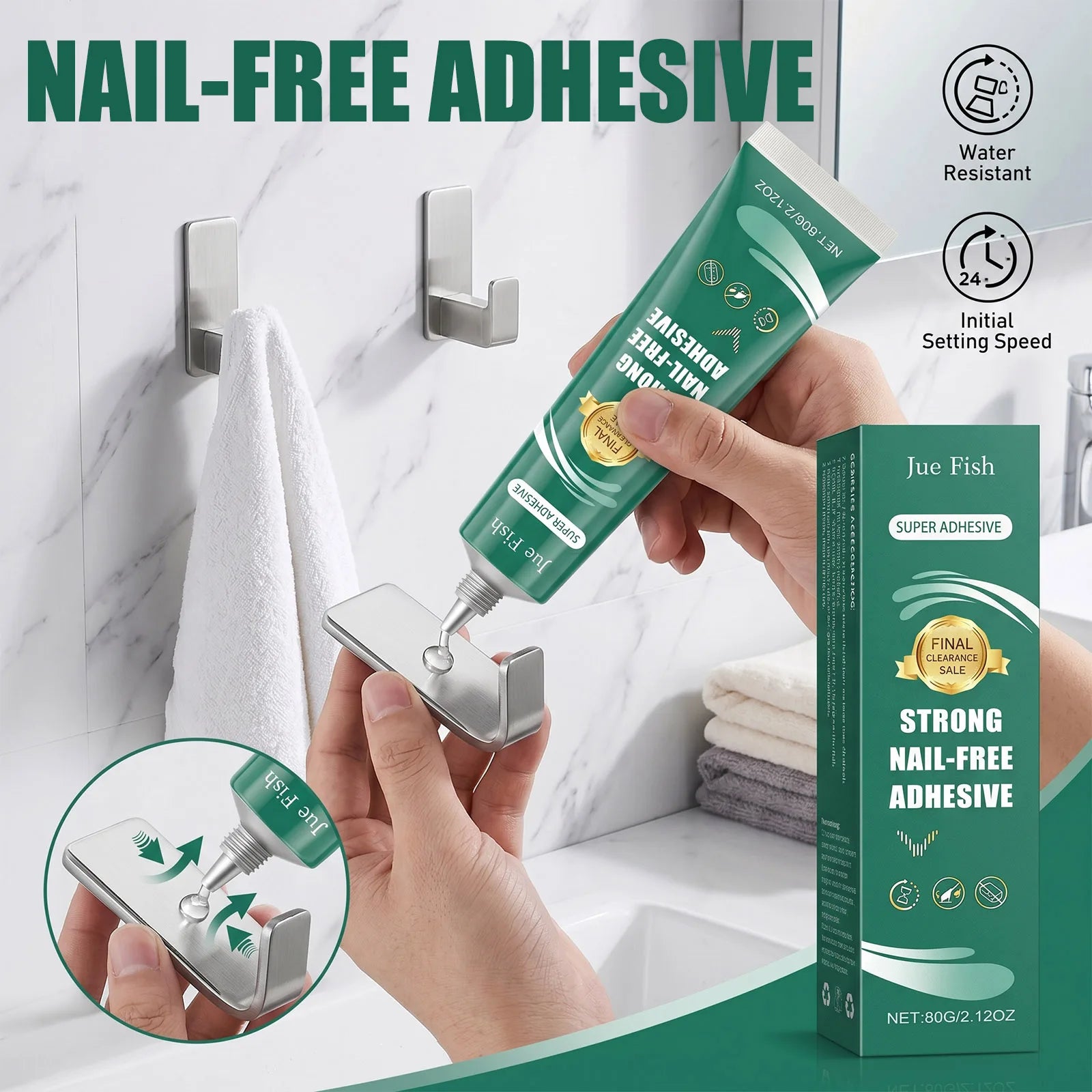 Multi Surface No Nail Adhesive Heavy Duty Quick Dry Instant Bond No Drilling Required Mounting Daily Household Repair Glue