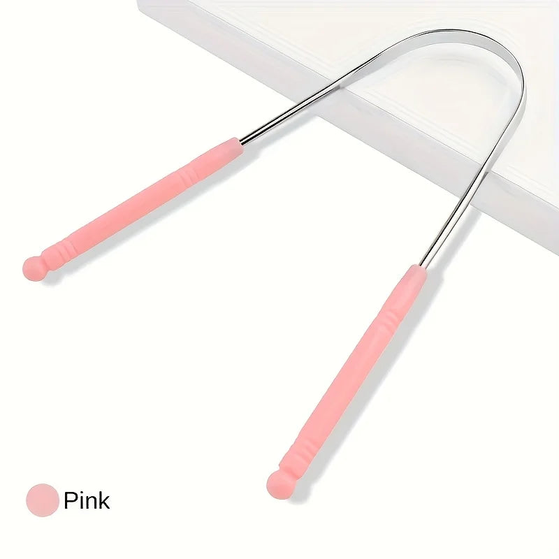 Stainless Steel Tongue Scraper U-Shaped Dental Cleaner for Bacteria/Plaque Removal with Multi-Style Options for All Users