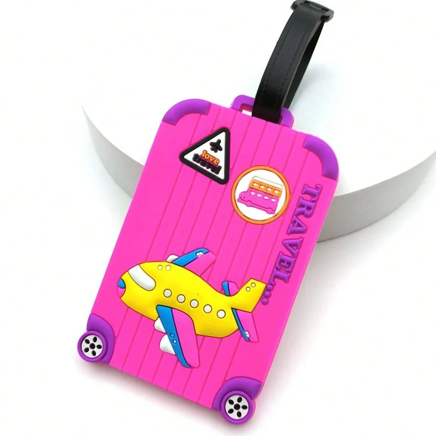 Soft PVC Luggage Tags Plane Pattern Cute Luggage Tag Creative Suitcase Tag Cartoon Boarding Passes Airplane Travel Accessories