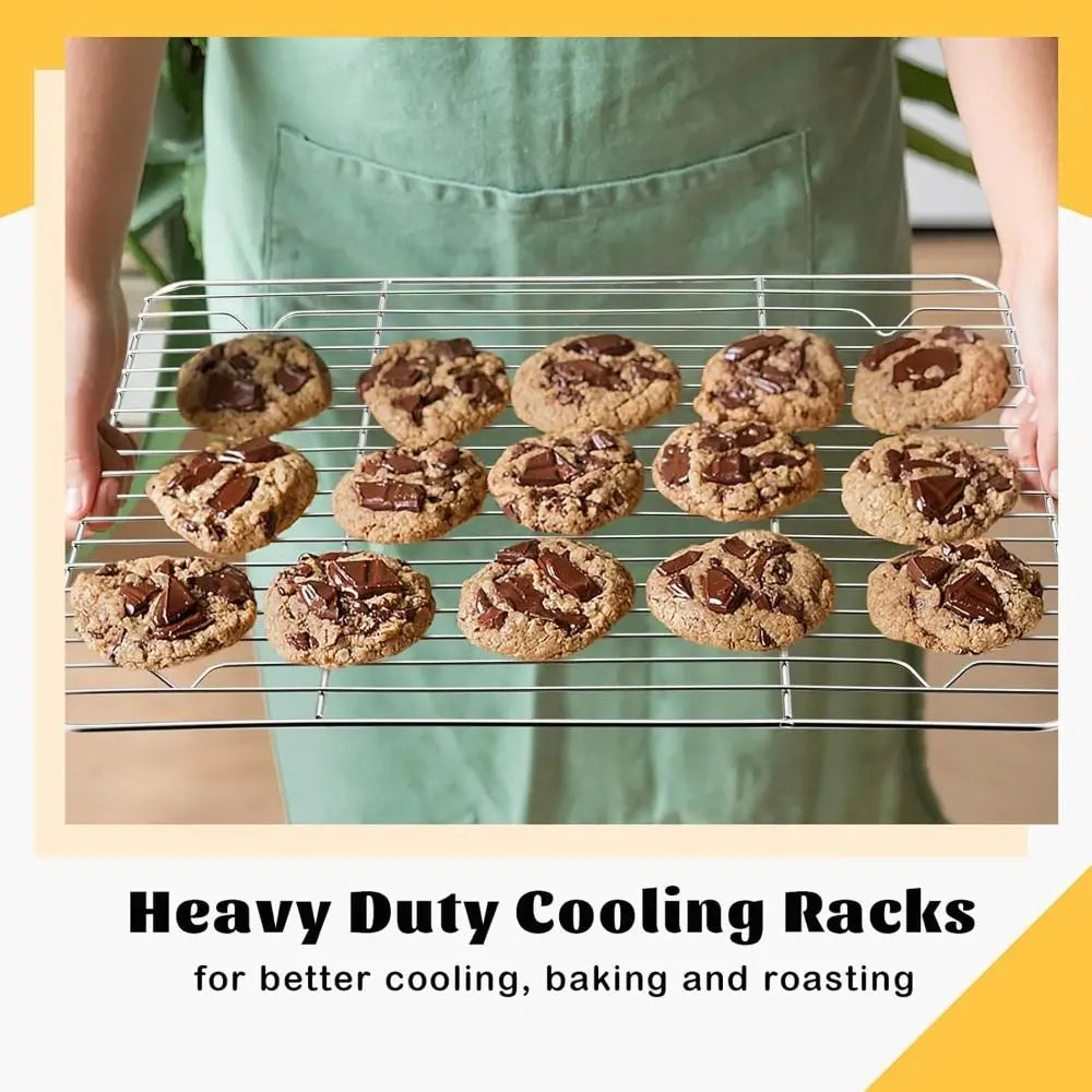 New Stainless Steel Cooling Rack Dense Wires Smooth Edge Baking Rack Easy to Clean Barbecue Cooking Mesh Shelf Drying