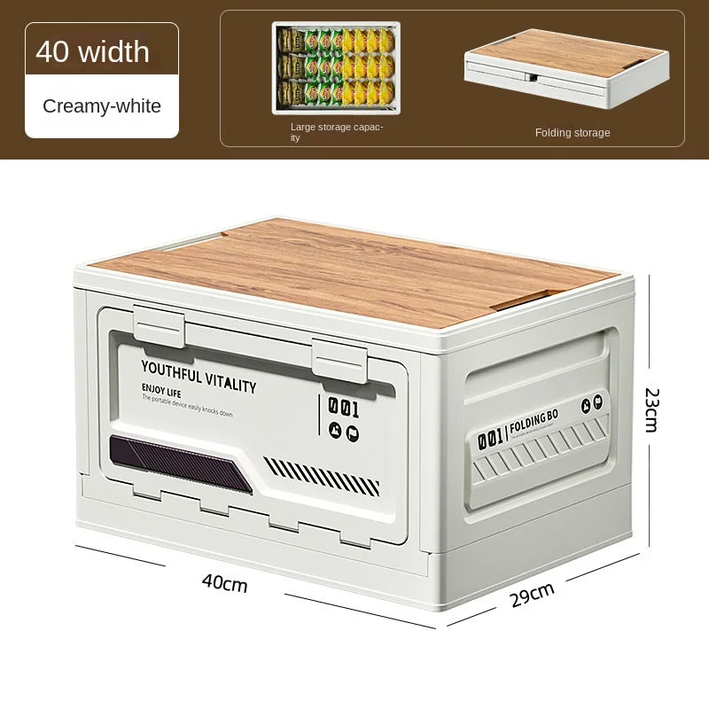 Outdoor Storage Box Camping Folding Box Camping Organizer Car Trunk Wooden Lid Industrial Air Storage Box Home Storage