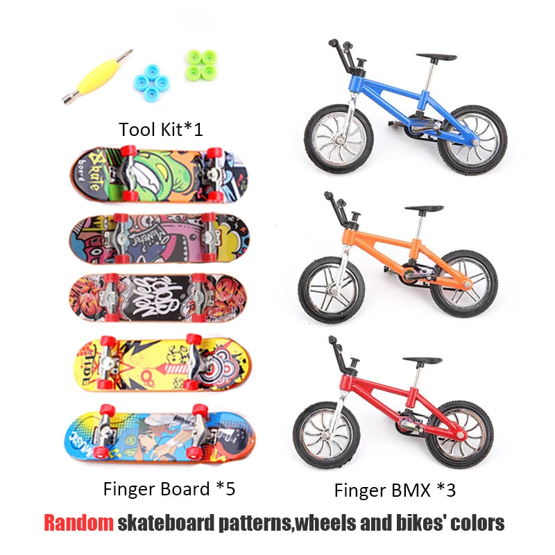 Profession Finger Boarding DIY Ramp Park Finger Scooter Finger Skateboard with Metal Bridge Skate Trucks Kid Pocket Toys Gift