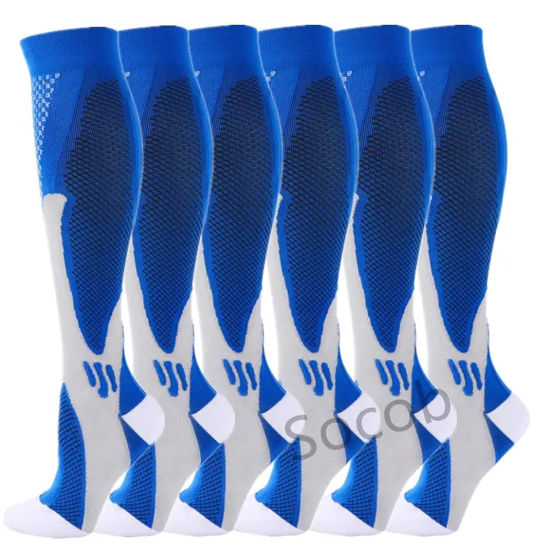 6/7 Pairs Compression Socks Varicose Diabetes Sock Running Cycling Hiking Touring Bicycle Marathon Outdoor Rugby Edema Long Tube