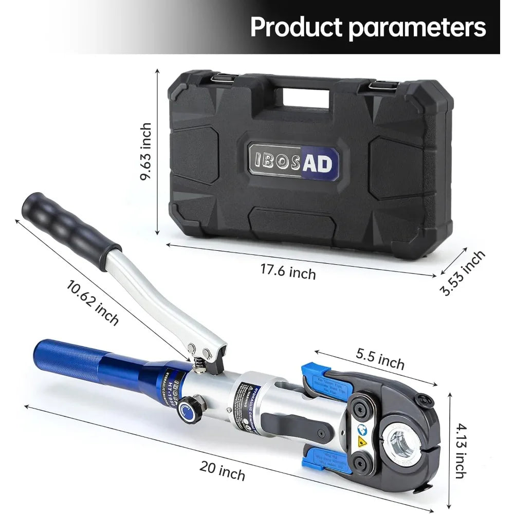 Pro Press Crimping Tool for Copper Pipe 1/2, 3/4, 1 Inch, 350° Rotatable Head, Includes Cutter & Deburring Tool