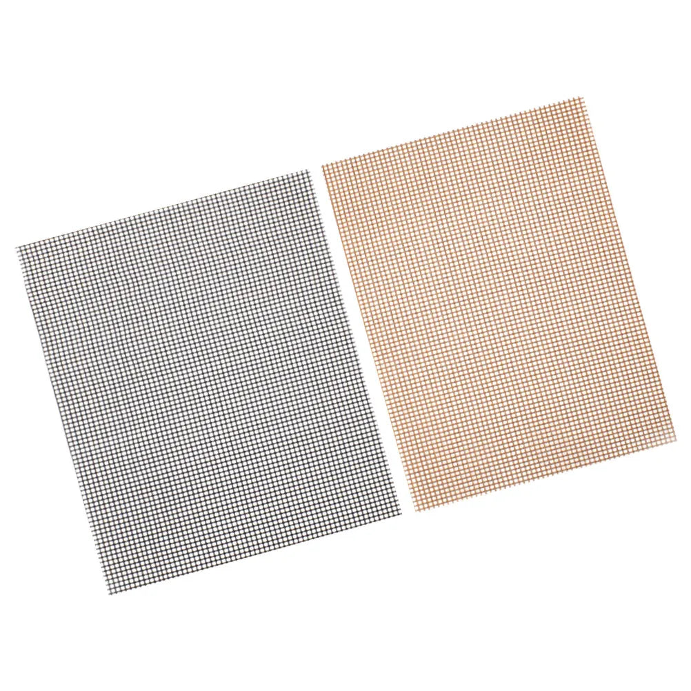 2Pcs Bbq Grill Mesh Mats Non-Stick High Temperature Resistant Reusable Griddle Screens for Barbecue Picnic Oven Baking Mat