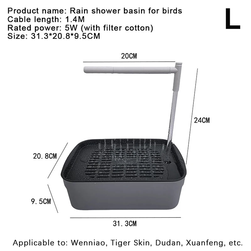 New Sale New Automatic Parrot Bird Bath Tub USB Electric Pet Circulating Water Bathtub Shower Fountain Pet Supplies