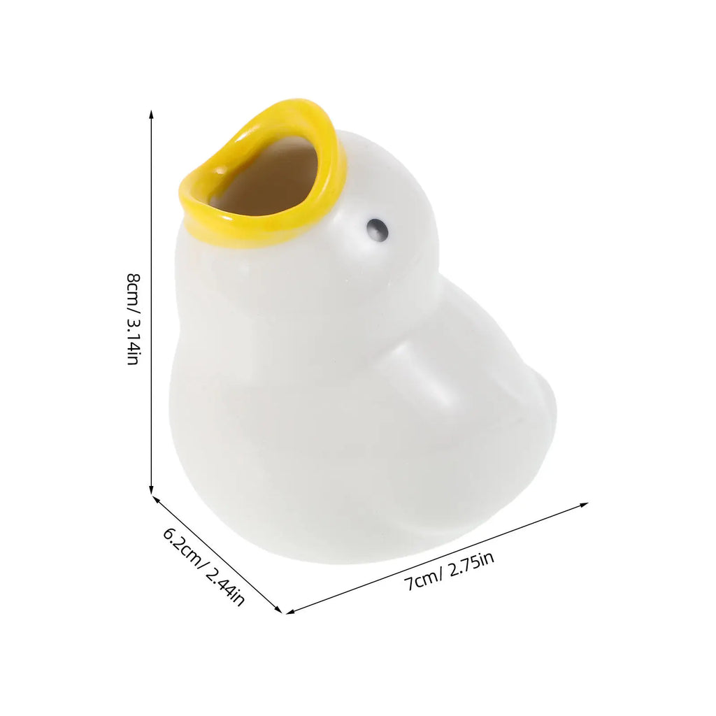 Cartoon Duck Ceramic Toothbrush Holder Cute Bathroom Accessory for Kids Adults Toothbrush Stand Organizing Bathroom Counter