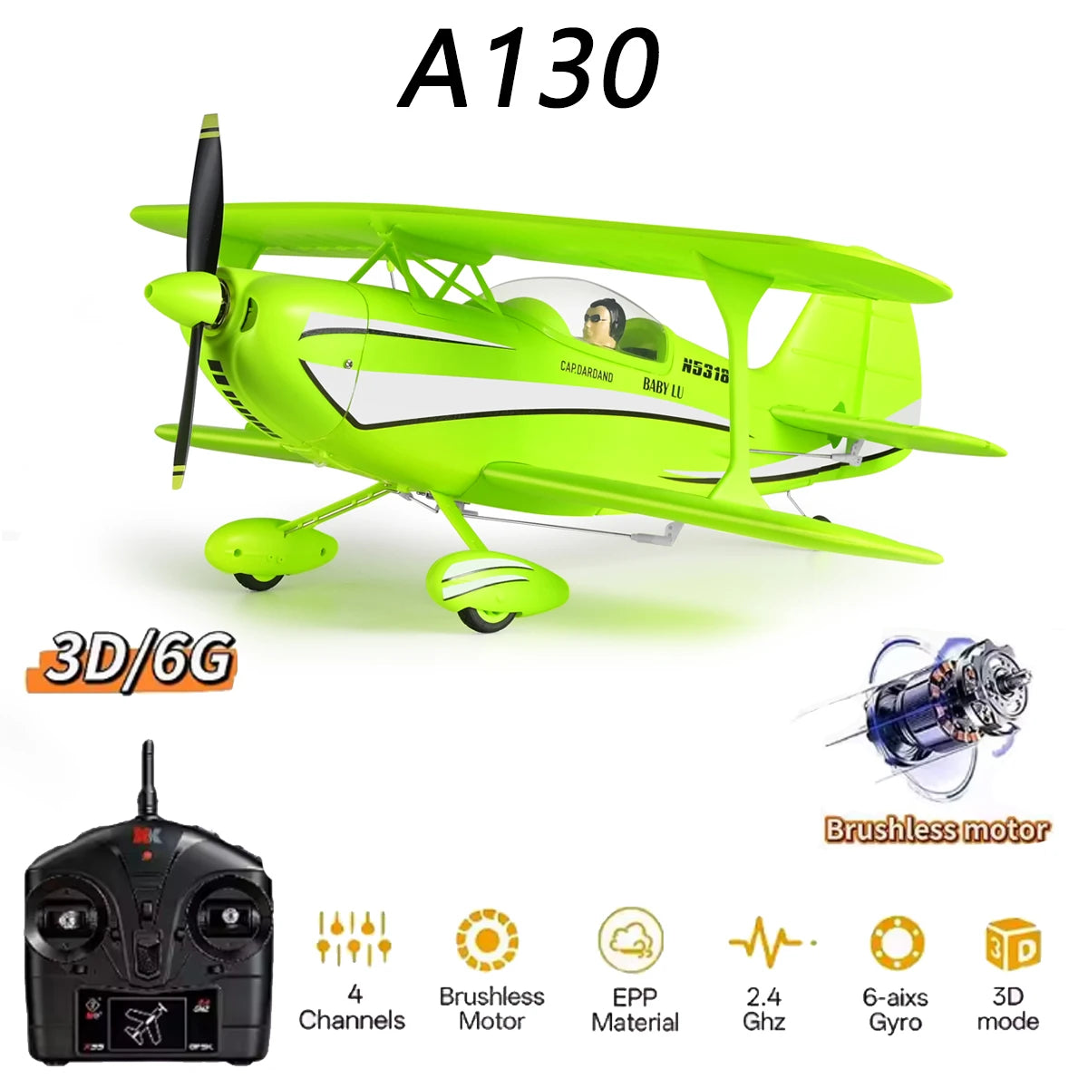 2026 WLtoys Remote-Controlled Aircraft A310 Brushless Motor 3D/6G With Gyroscope Dual Wings Four Channel Airplane Toy Gift NEW
