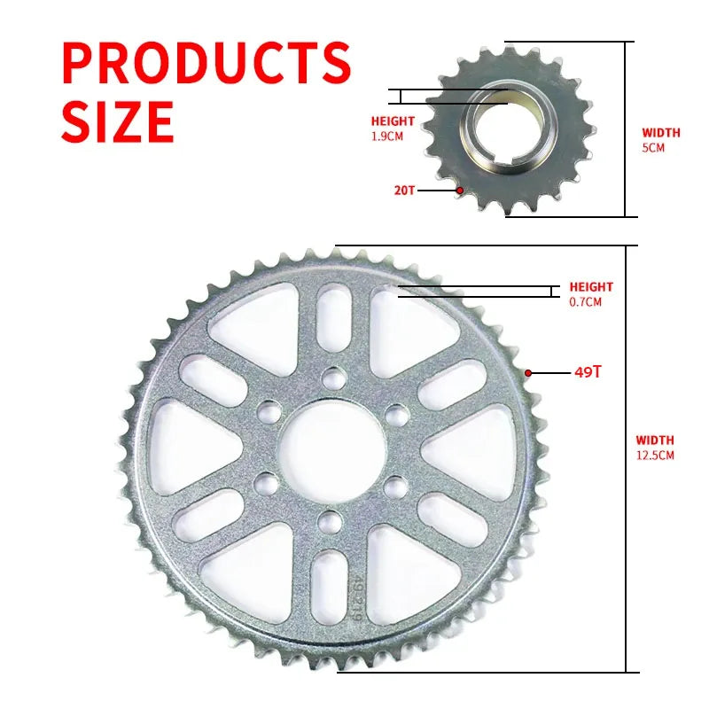 For Surron Light Bee X First-level Transmission Chain Gear Set Electric Bike For SurRon Chain Accessories Segway X260 Motorcycle