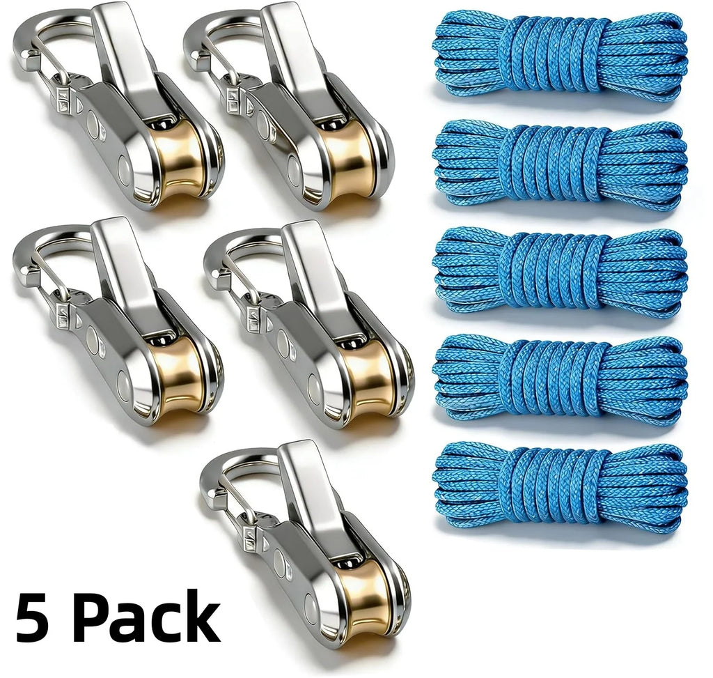 2-20 Pack Retractable Rope with Roller Tensioner – Heavy Duty Tie Down for Camping, Boating, Home Storage, Outdoor Use