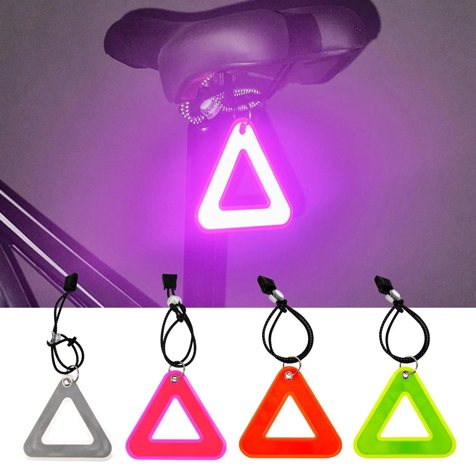 High Visibility Reflective Pendants Triangle Safety Reflector for Night Running Hiking Camping Bike Commuting Outdoor