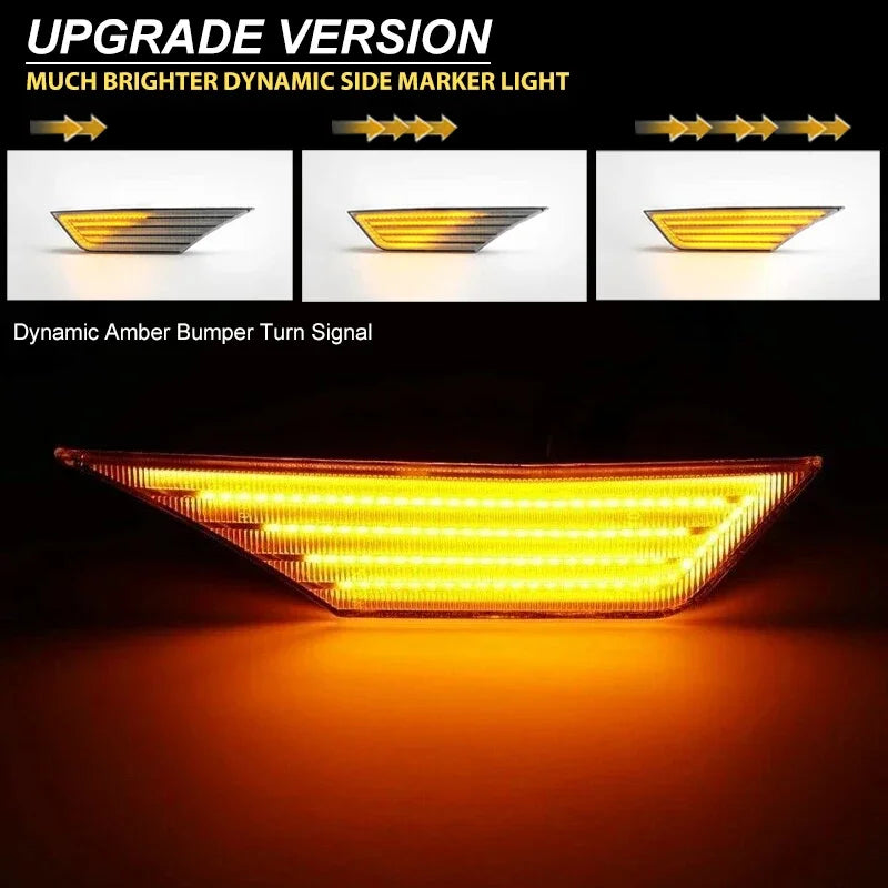 2pcs Flowing Amber Turn Signal Side Marker Light For Honda Civic 10th Gen Sedan Hatchback Repeater Indicator 2016 2021