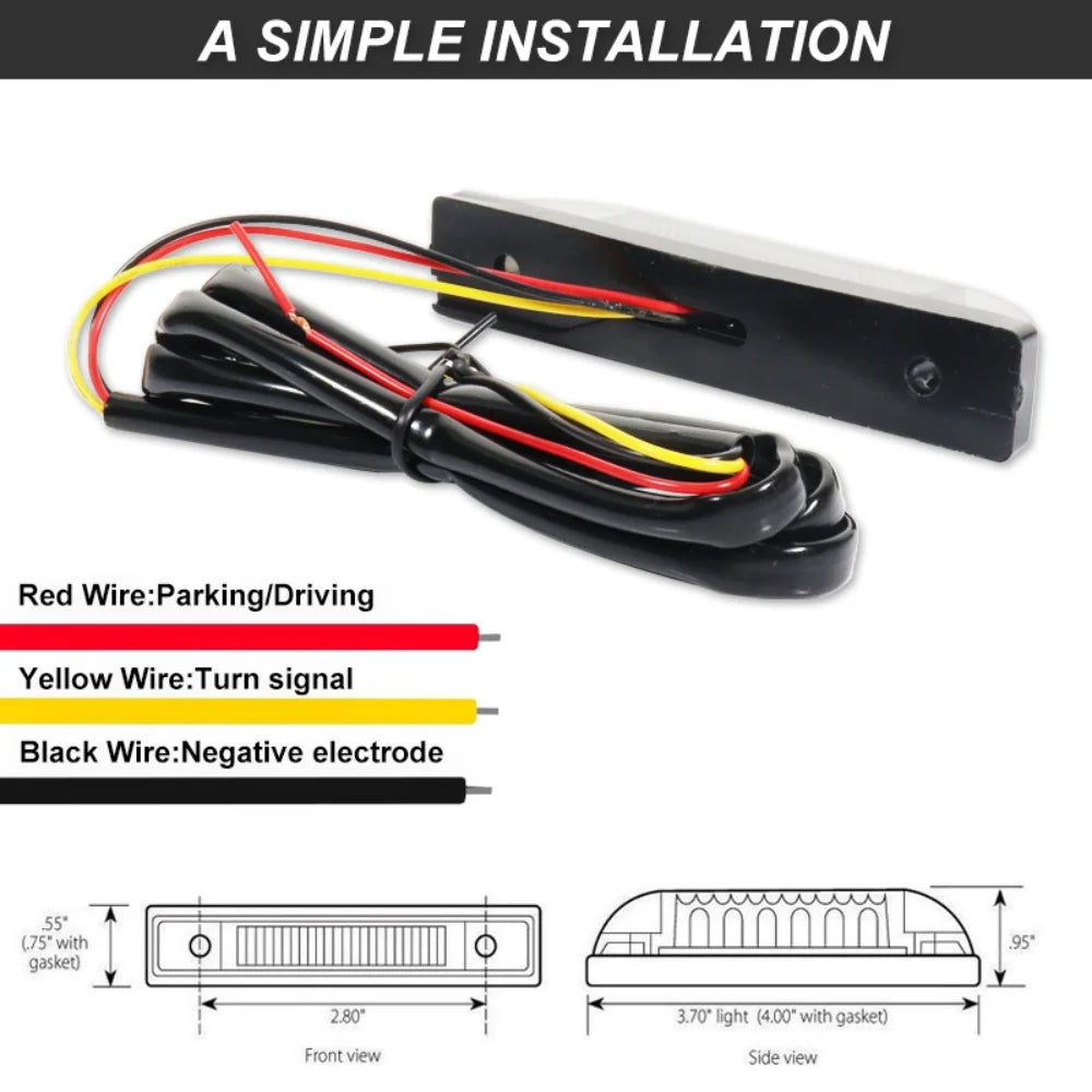 Switchback LED Car Fender Flare Parking Lights Side Marker Turn Signal Lights For Jeep Wrangler TJ JK JL Bushwacker Flat Style