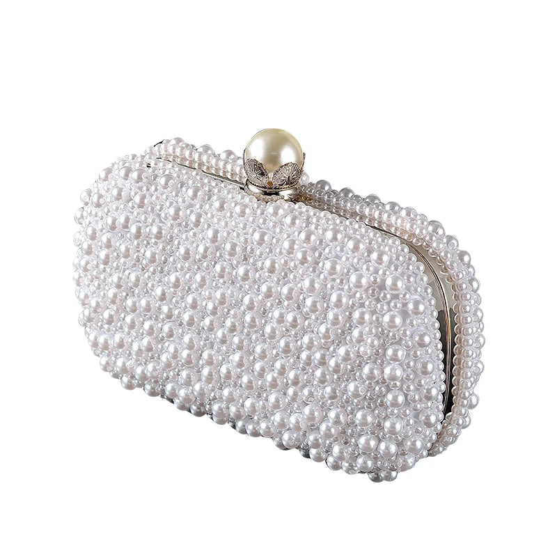 Women's Evening Bag Party / Evening Pearls Pearl White Pink/Beige/White