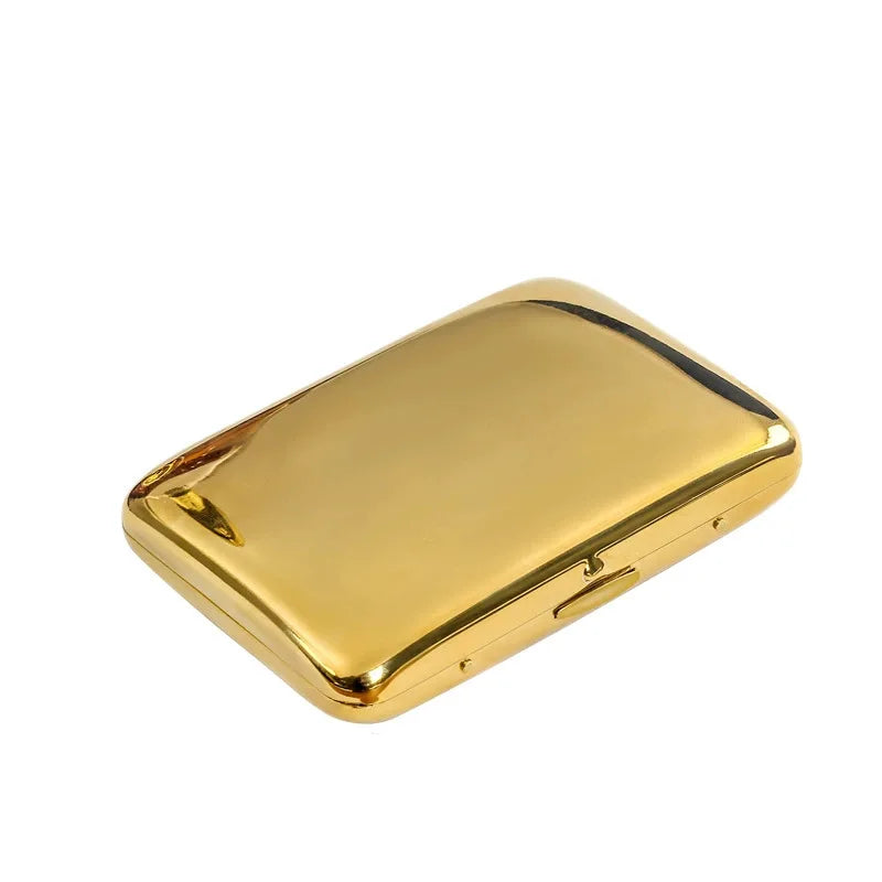 Stainless Steel Mirror Cigarette Case Gold Retro Portable Pocket Cigaret Pack 18 Cigarette Boxes Man Smoker Gift