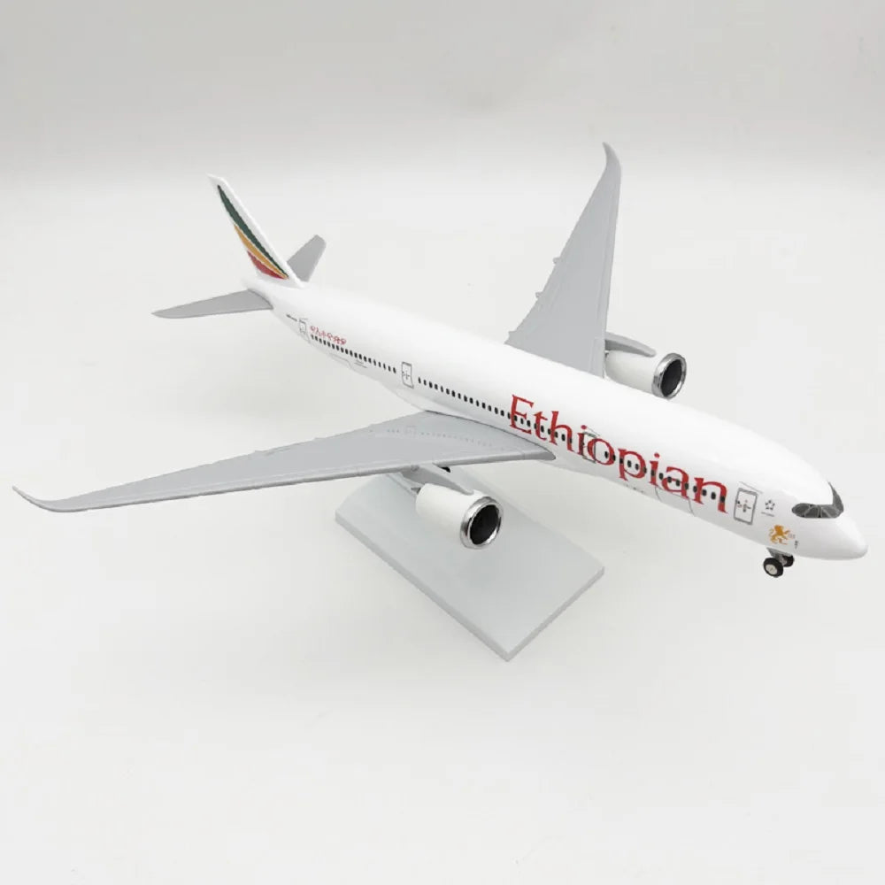 30cm Resin Plane Model A350 Ethiopian Airways Diecast 1/250 Scale Aircraft Assemble With Display Stand For Adults Fun Decoration
