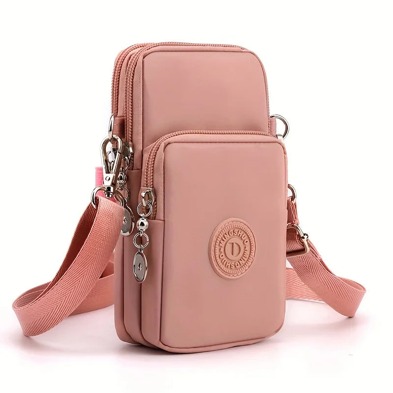 Stylish Beige Multi Pocket Crossbody Sling Bag Lightweight Phone Purse with Adjustable Strap Shoulder Bag for Women Everyday Use