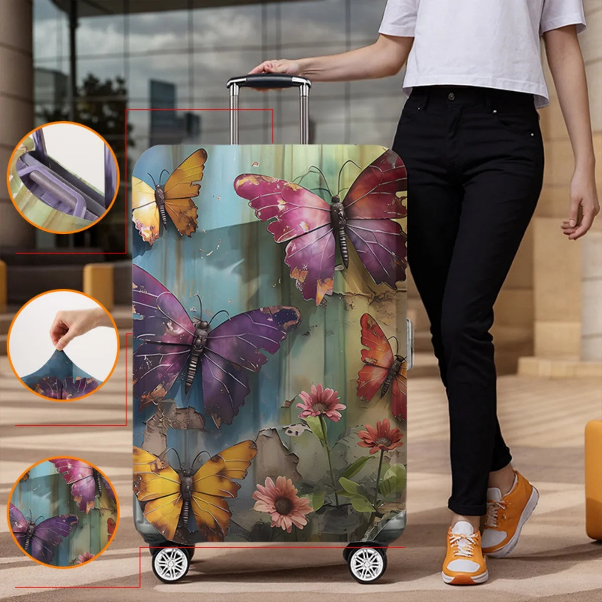 Luggage Cover Protector Elastic Waterproof Dustproof For 18-32 Inch Suitcase Travel Accessories