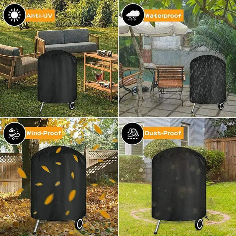 1Pc Oxford BBQ Grill Cover, Waterproof Sunproof Outdoor Patio Fire Pit Protector