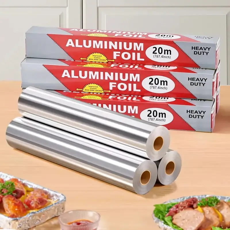 Disposable Aluminum Foil, Non-Stick BBQ Wrapping Paper, Oven Safe Kitchen Oil-Proof Tool for Baking and Grilling,Various Lengths
