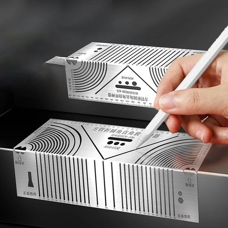 Arc Marking Ruler Right Angle Construction Arc Parallel Drawing Tool 90 Degree Folding Ruler for Metalworking Cutting Guide