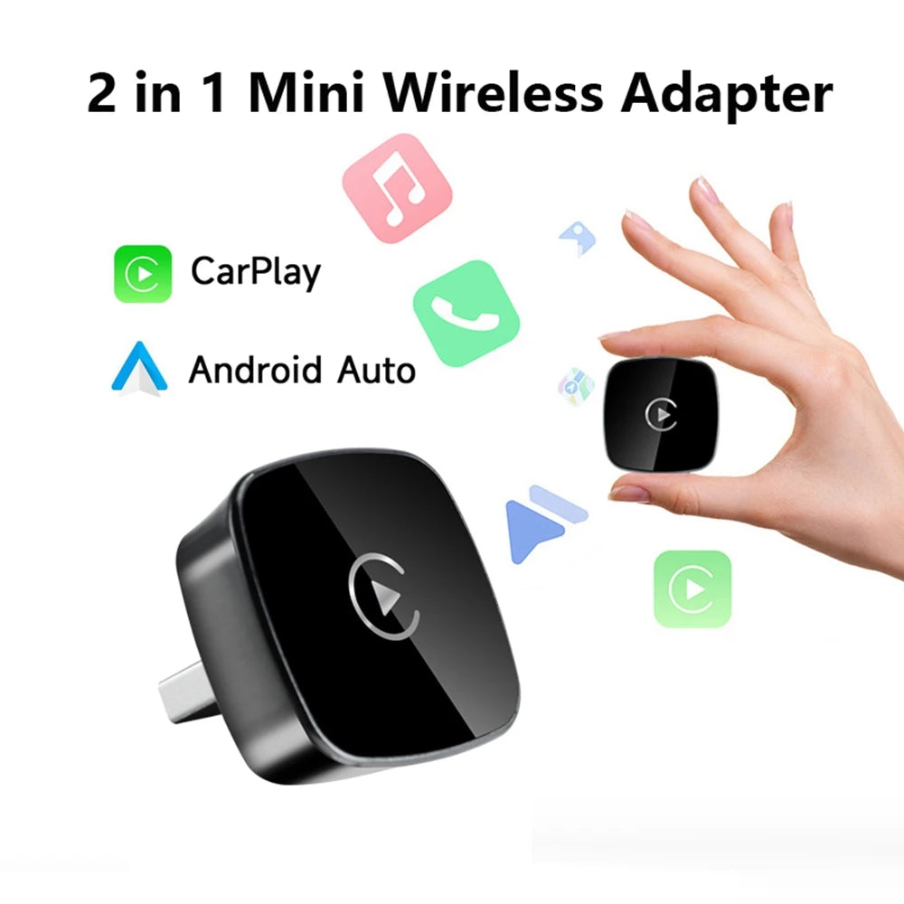Wireless CarPlay Adapter 5.8GHz WiFi Bluetooth 5.3, Plug & Play for Apple CarPlay ,  Voice Control for iPhone & Android