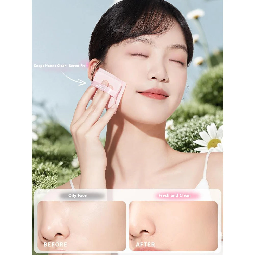 With Puff Oil Control Blotting Paper With Mirror Lightweight Face Shine Remover Compact 3-in-1 Blotting Paper for Summer Travel