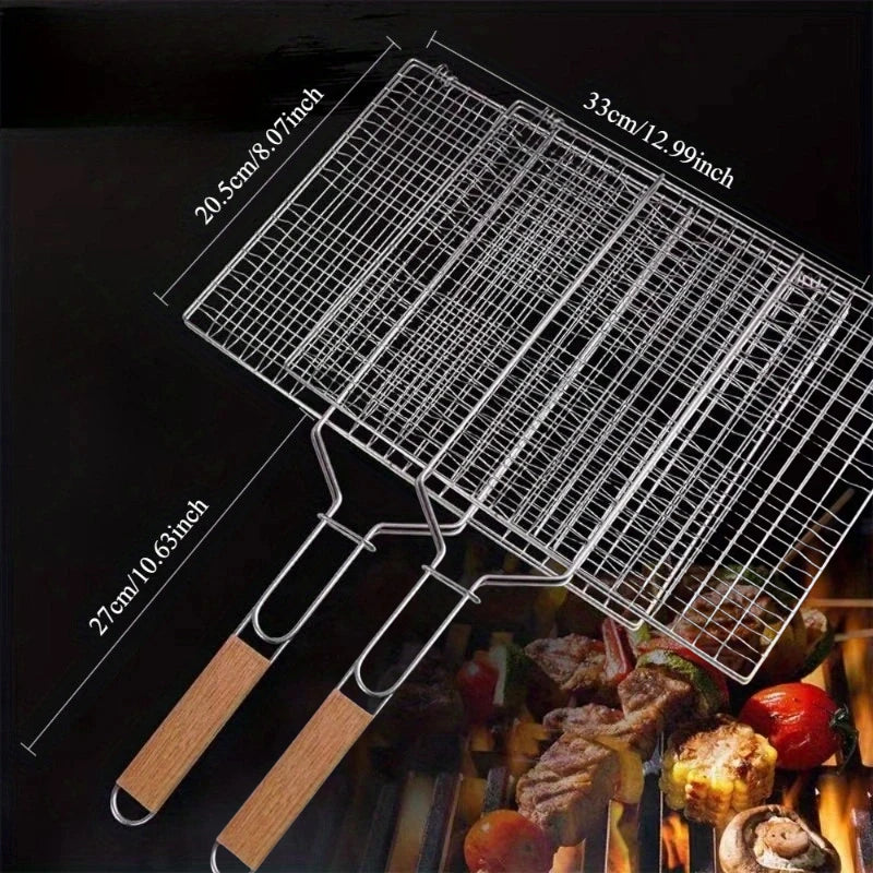 Grill Basket bbq net BBQ Basket Large Folding Grill Basket with Removable Handle.Grill Baskets for Outdoor Grill