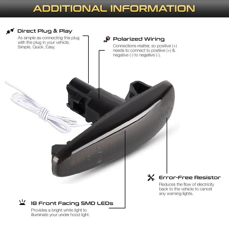 Dynamic Amber Turn Signal Light Marker Lamp For Mitsubishi Lancer Evolution Evo X Outlander Sport RVR ASX White DRL Parking Lamp