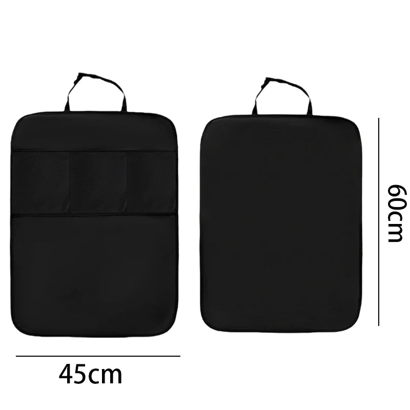 Car Seat Back Anti-Kick Pad with Storage Pocket, Universal Auto Seat Back Cover Protector