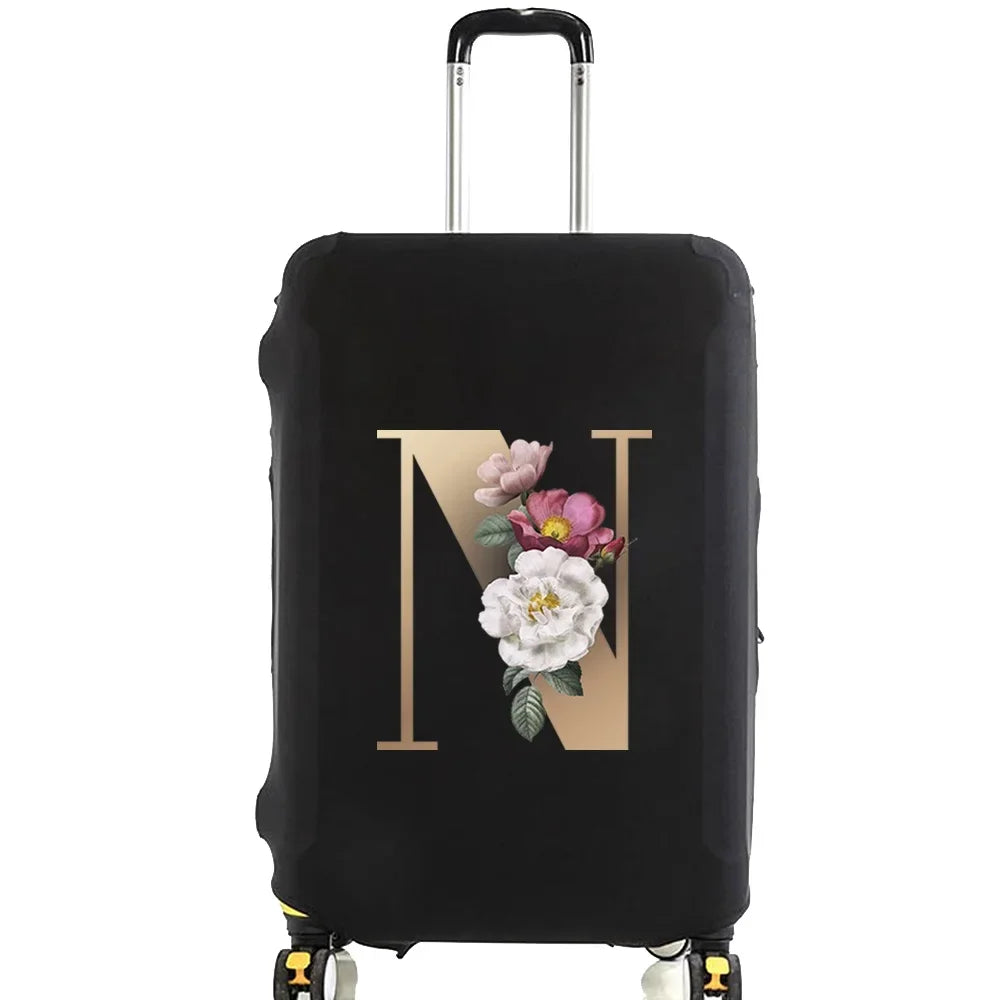 Travel Suitcase Protective Covers Thick Elastic Luggage Cover Protector for 18"-28"Baggage Travel Bag Case Gold Letter Printed